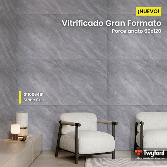 PORCELANATO VITRIFICADO 60X120 STONE GRIS