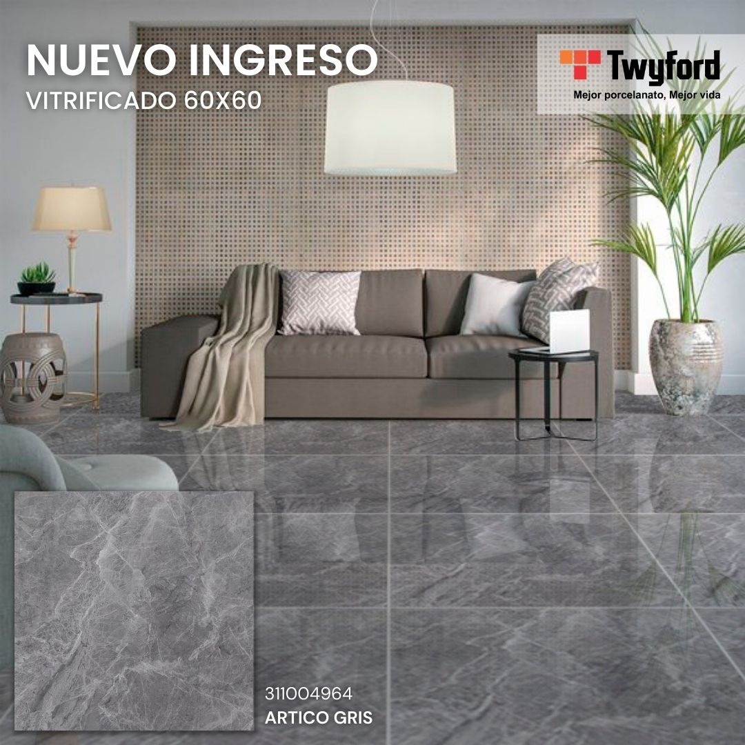 PORCELANATO VITRIFICADO 60X60 ARTICO GRIS